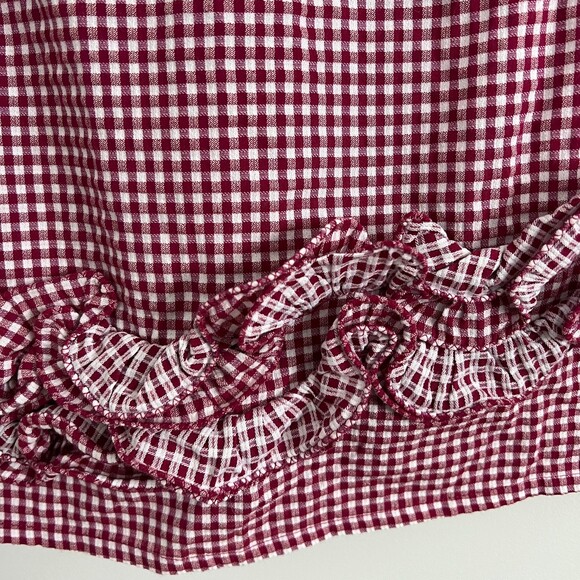 Lovers + Friends Ballard Gingham Plaid Ruffle Mini Skirt Sz XS - Picture 5 of 8